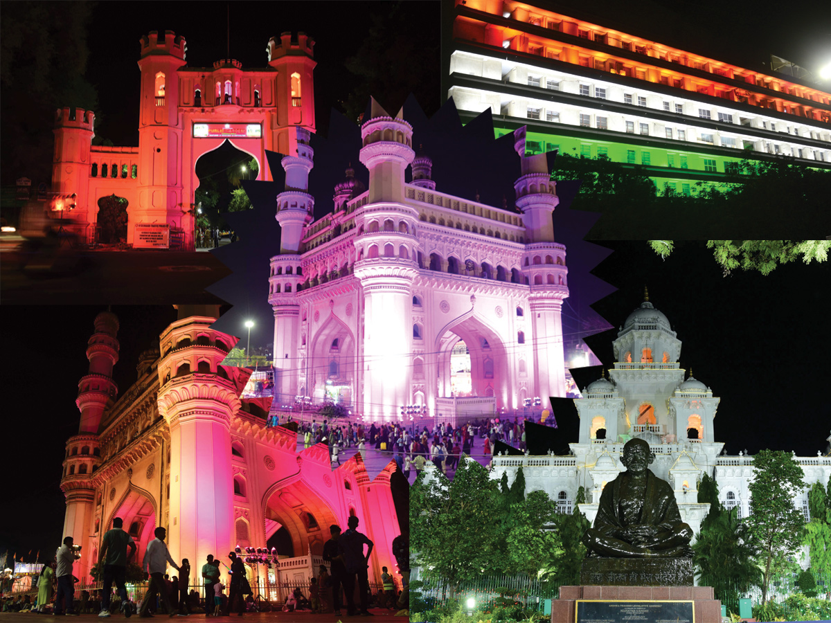 Hyderabad Decked Up With Colorful Lights To Mark Telangana Formation Day Photo Gallery - Sakshi1