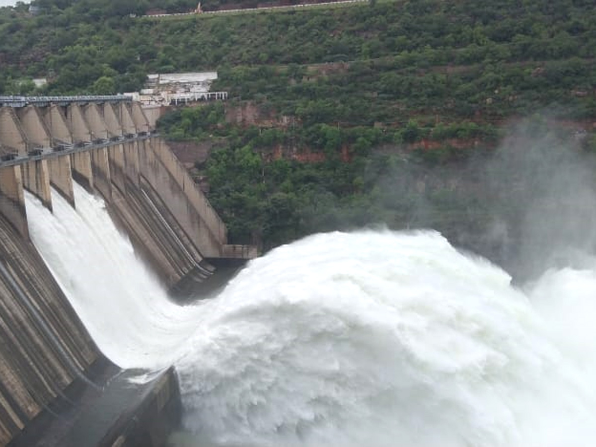 Srisailam Dam Gates Opened - Sakshi1