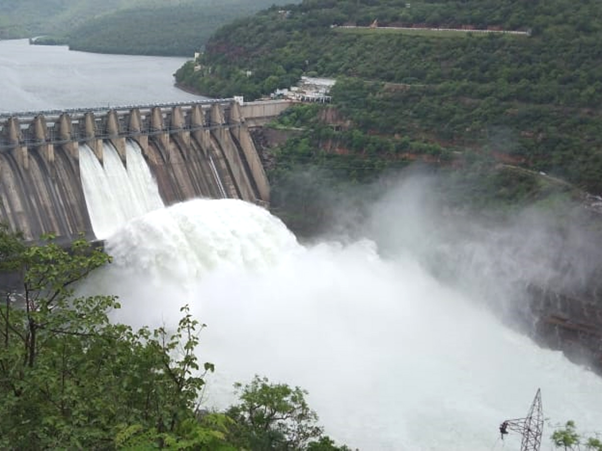 Srisailam Dam Gates Opened - Sakshi2