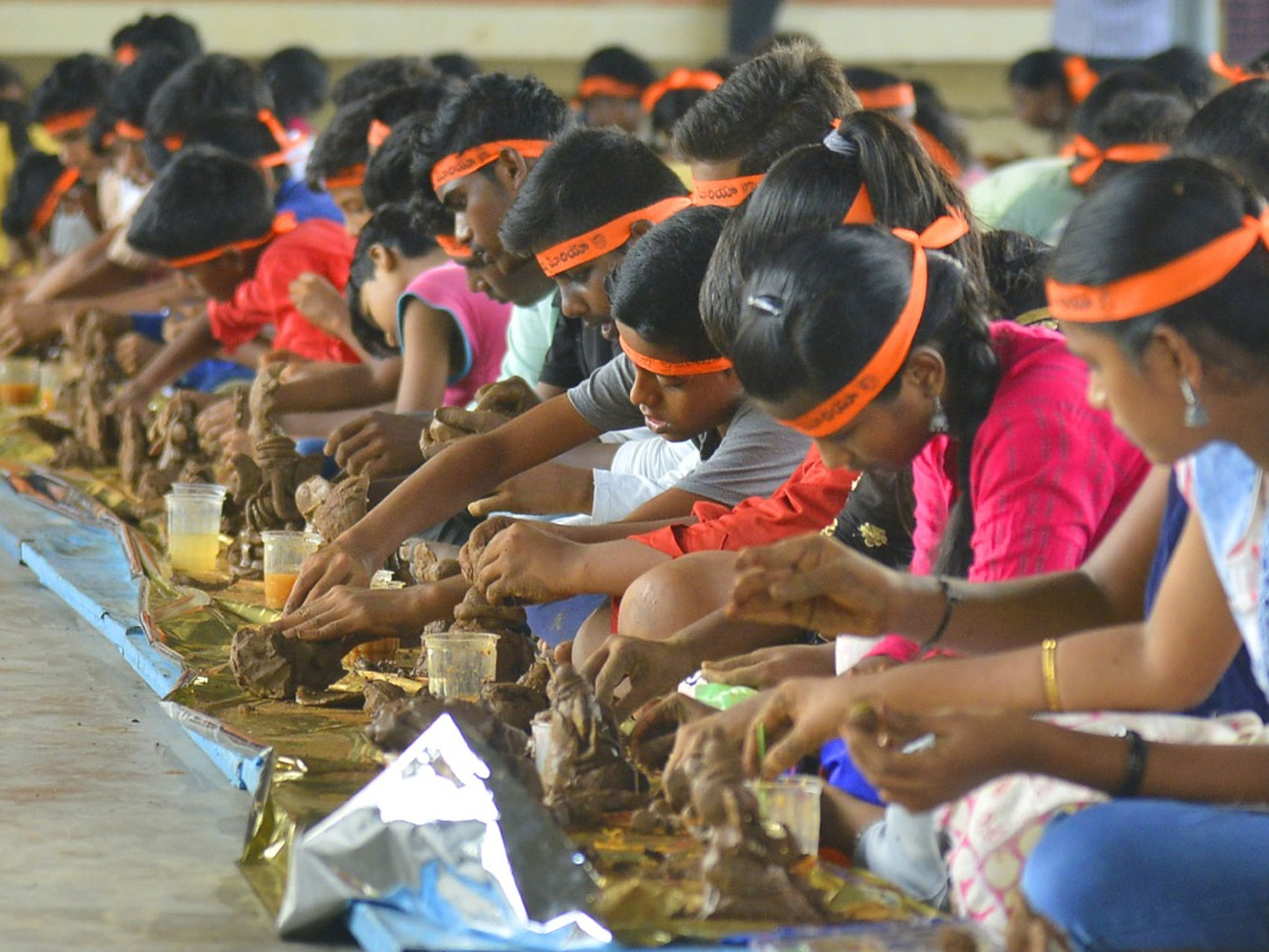 Clay Ganesha Making by Kids Photo Gallery - Sakshi1