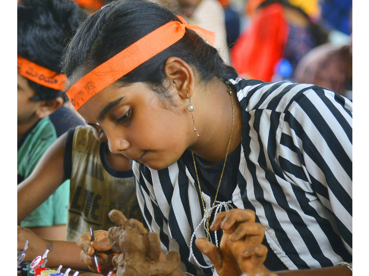 Clay Ganesha Making by Kids Photo Gallery - Sakshi11