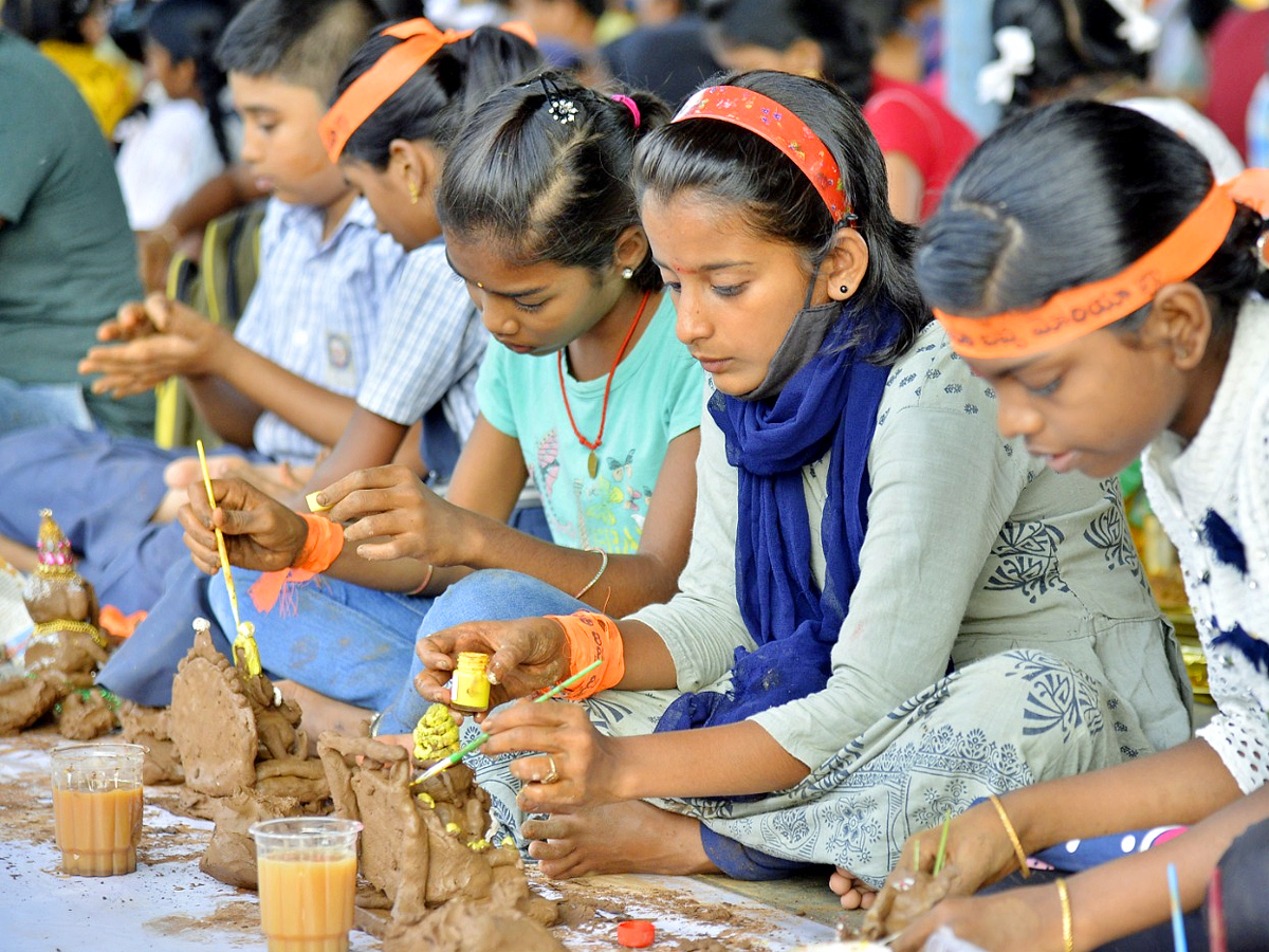 Clay Ganesha Making by Kids Photo Gallery - Sakshi3