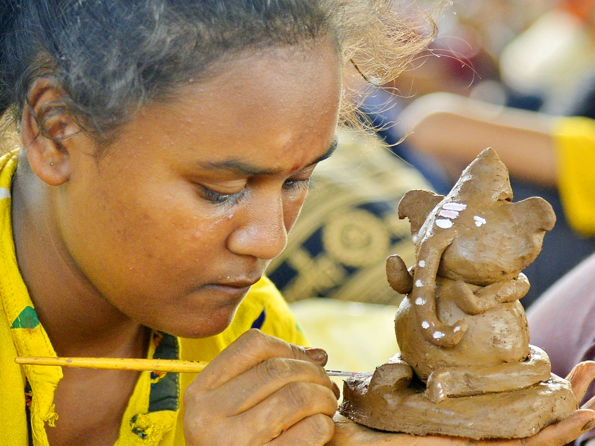 Clay Ganesha Making by Kids Photo Gallery - Sakshi7