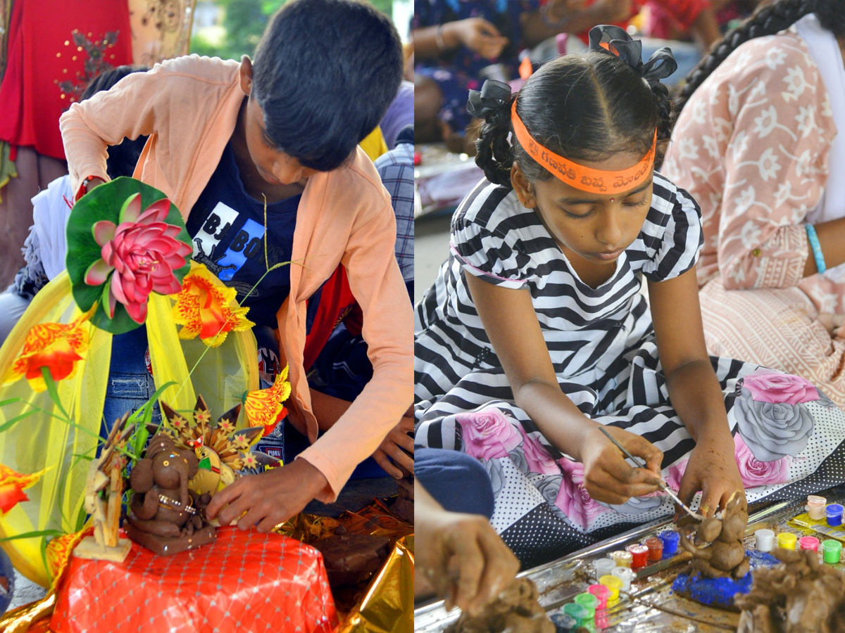 Clay Ganesha Making by Kids Photo Gallery - Sakshi8