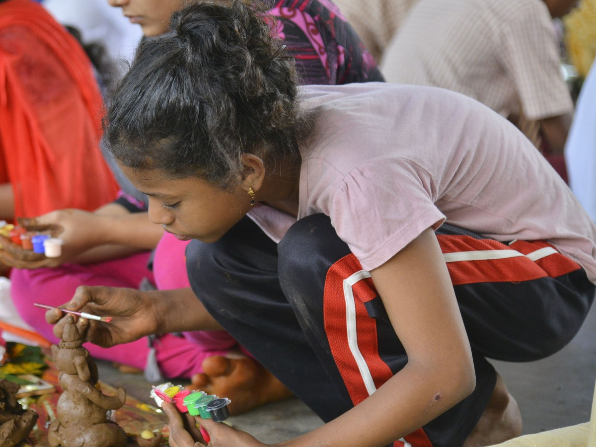 Clay Ganesha Making by Kids Photo Gallery - Sakshi9