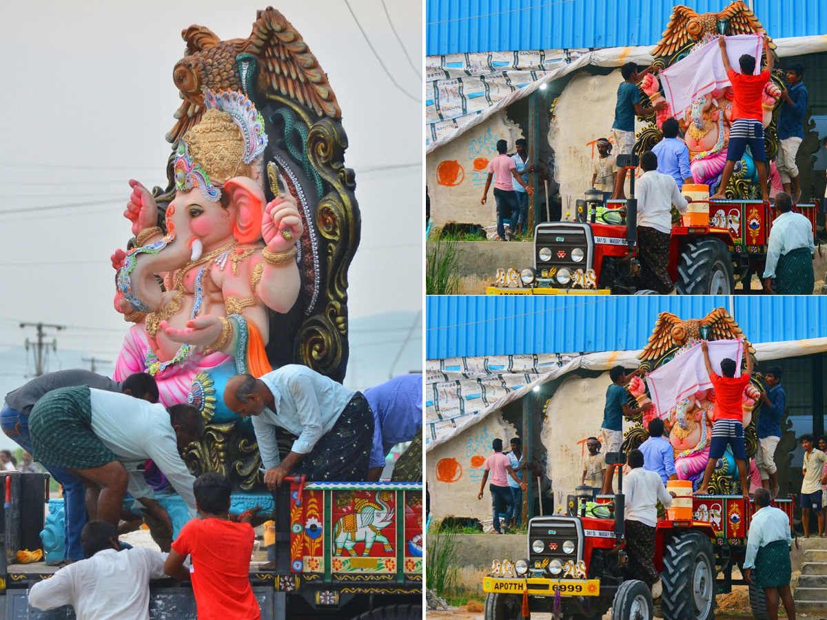 People carry idols of Ganesha on a truck ahead of Ganesh Chaturti festival Photo Gallery - Sakshi11