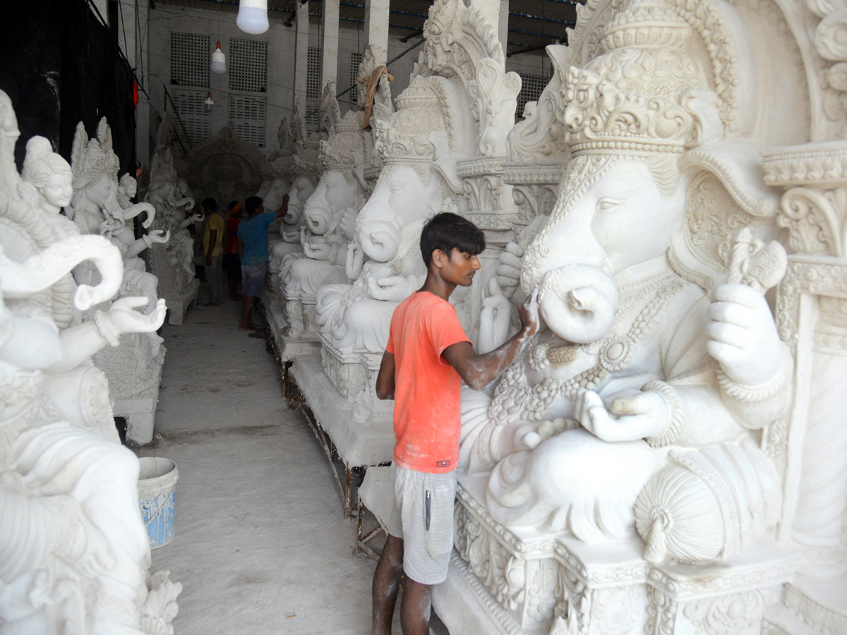 Making Clay Ganesh Idols In Vijayawada Photo Gallery - Sakshi10