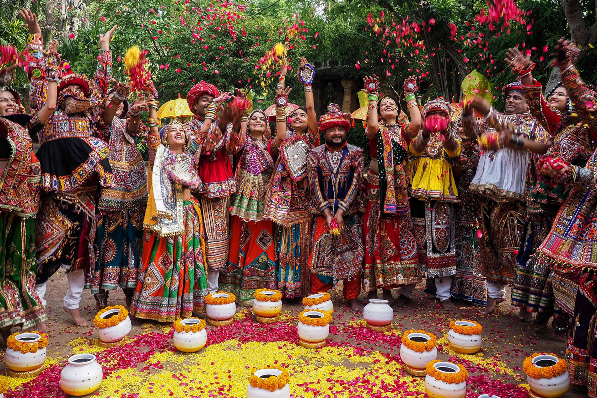 Garba Group Practices Dance Form Ahead Of Navratri Festival - Sakshi2