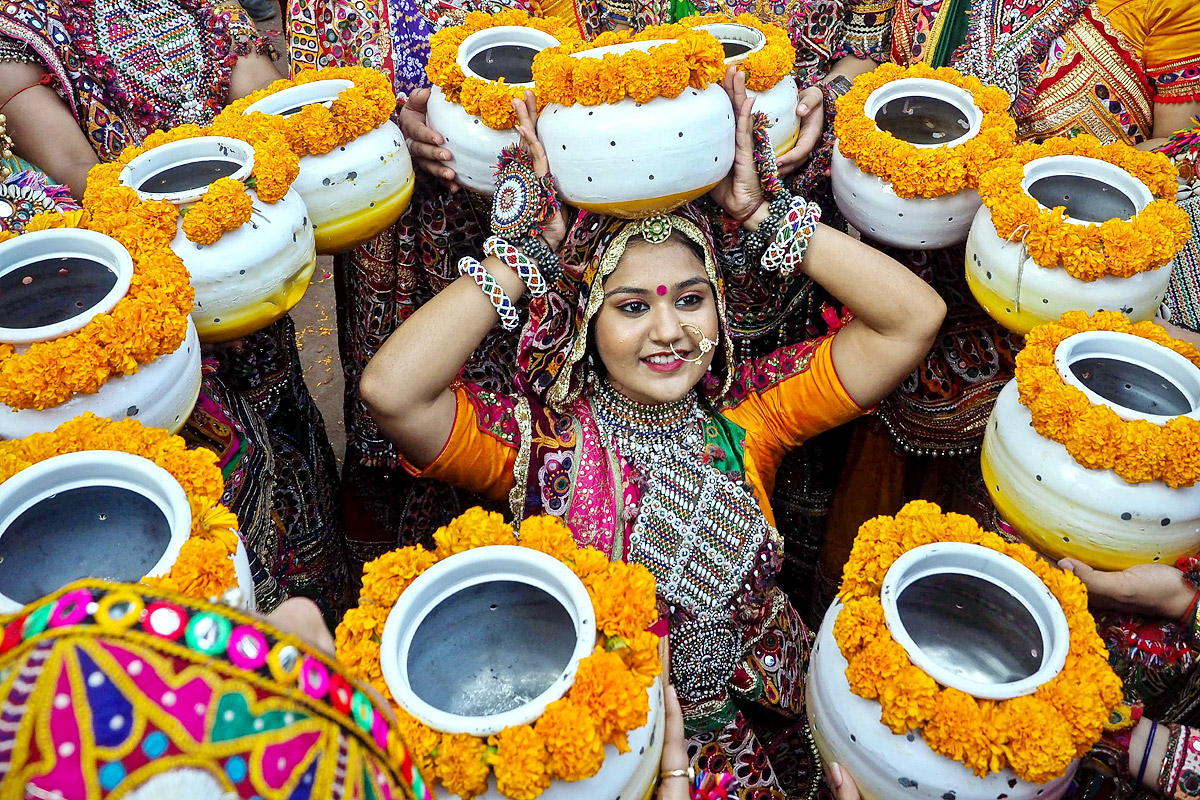 Garba Group Practices Dance Form Ahead Of Navratri Festival - Sakshi5