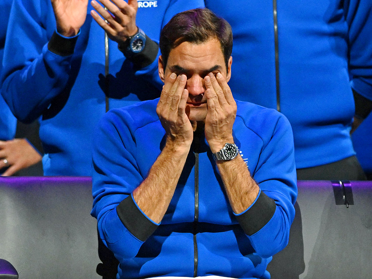 Roger Federer bids emotional farewell in doubles defeat alongside Nadal Photo Gallery - Sakshi12