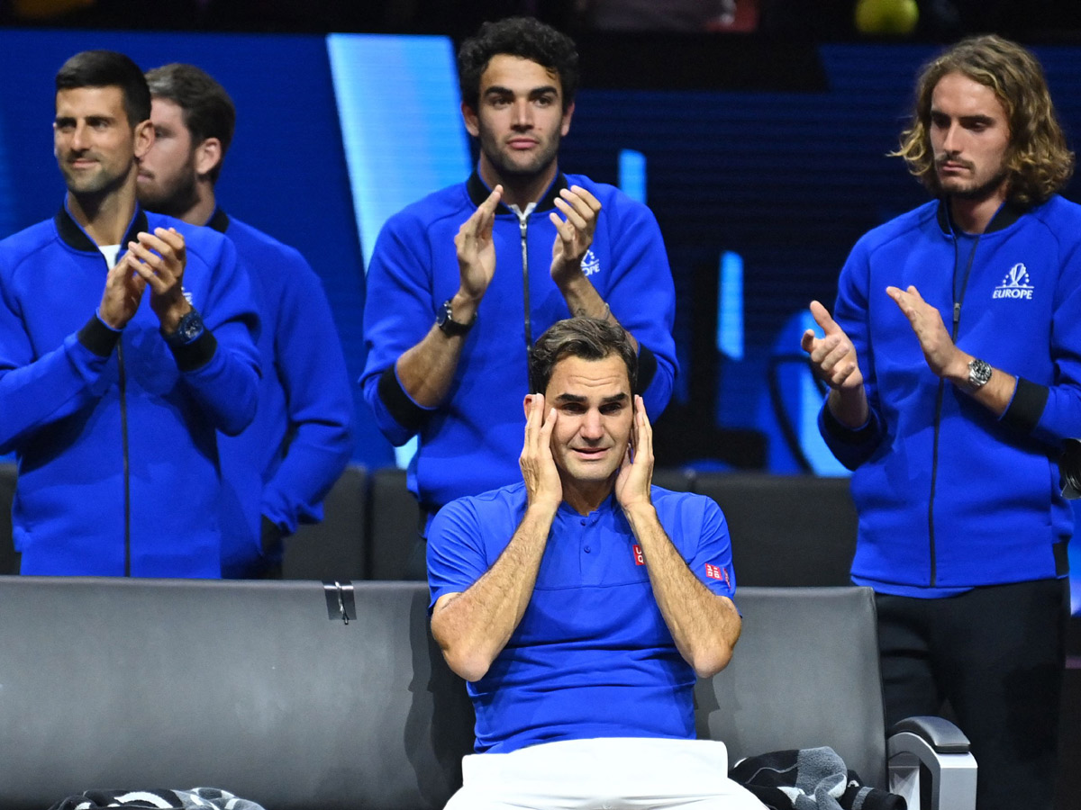 Roger Federer bids emotional farewell in doubles defeat alongside Nadal Photo Gallery - Sakshi16