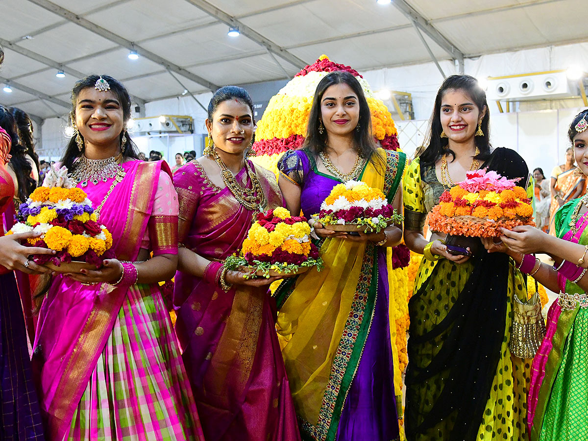 Bathukamma Celebrations in Hitex Exhibition Center - Sakshi2