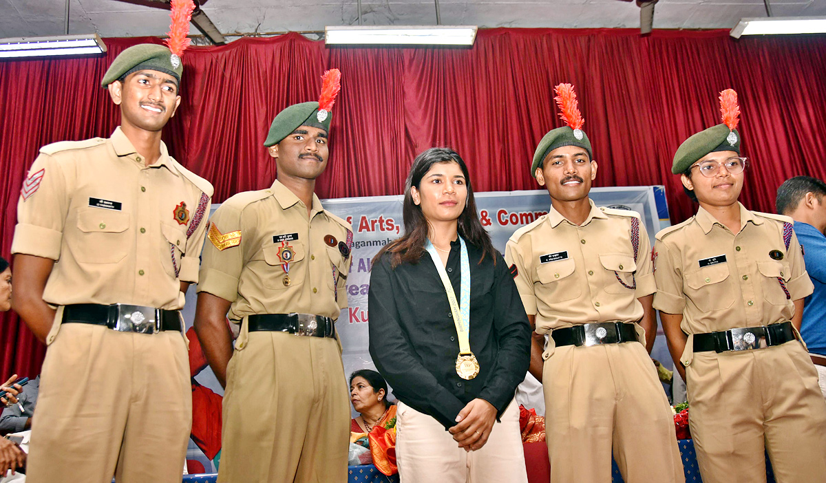 Nikhat Zareen facilitated by Domalguda AV College - Sakshi3