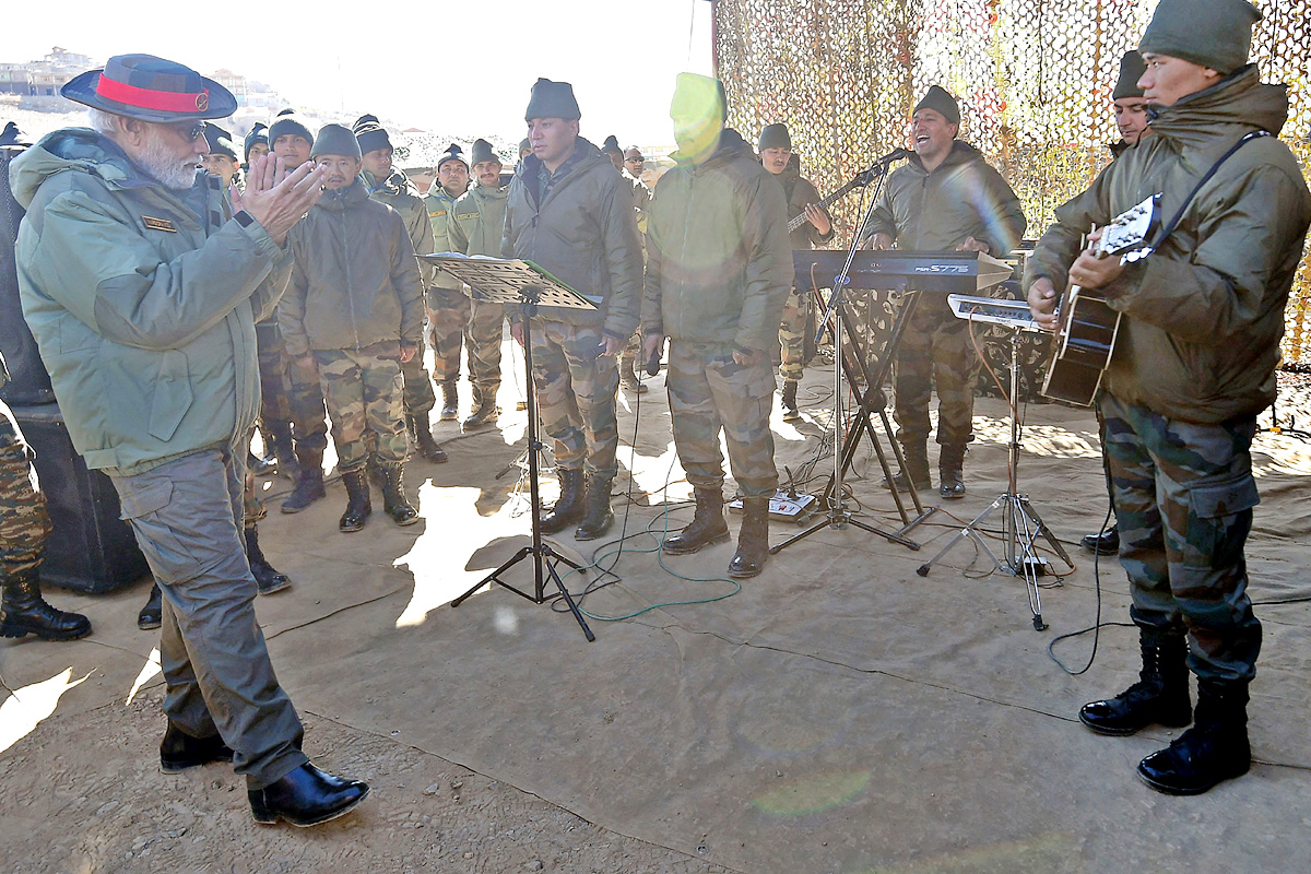 PM Modi Celebrates Diwali with Indian Army Soldiers in Kargil - Sakshi14