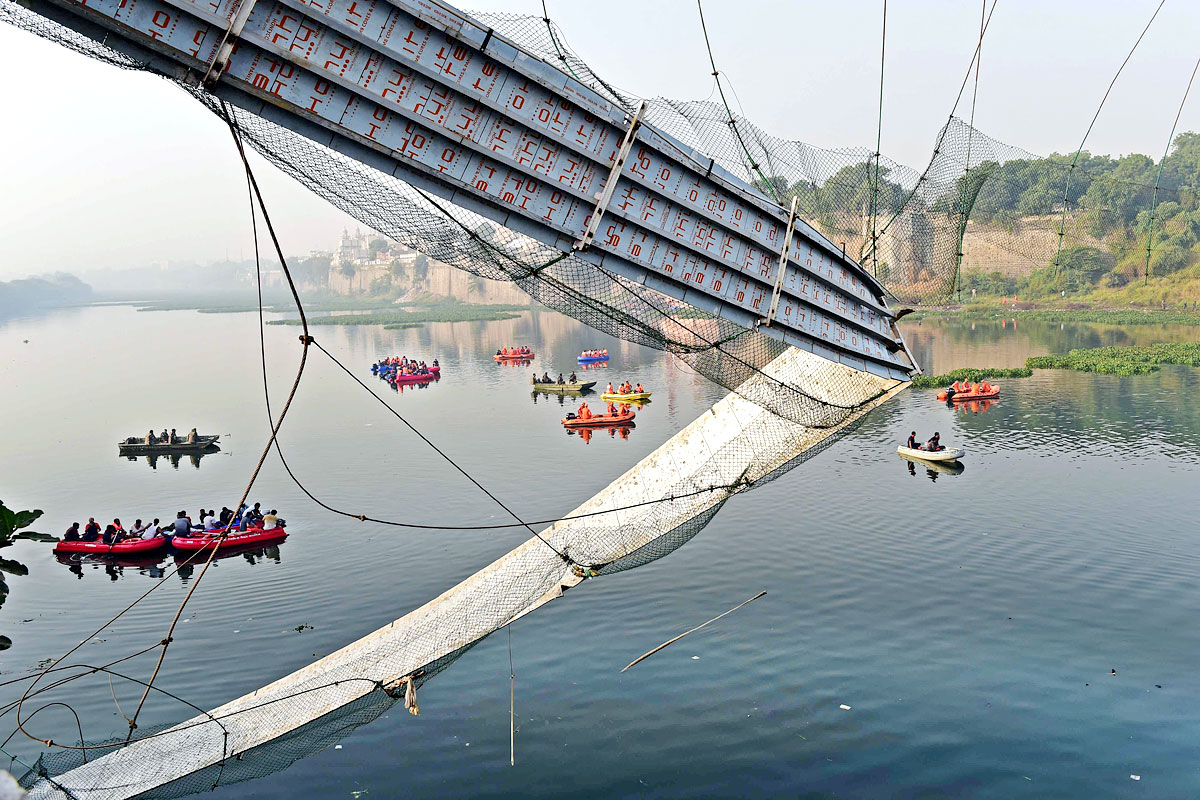 Cable Bridge Collapse In Gujarat - Sakshi1