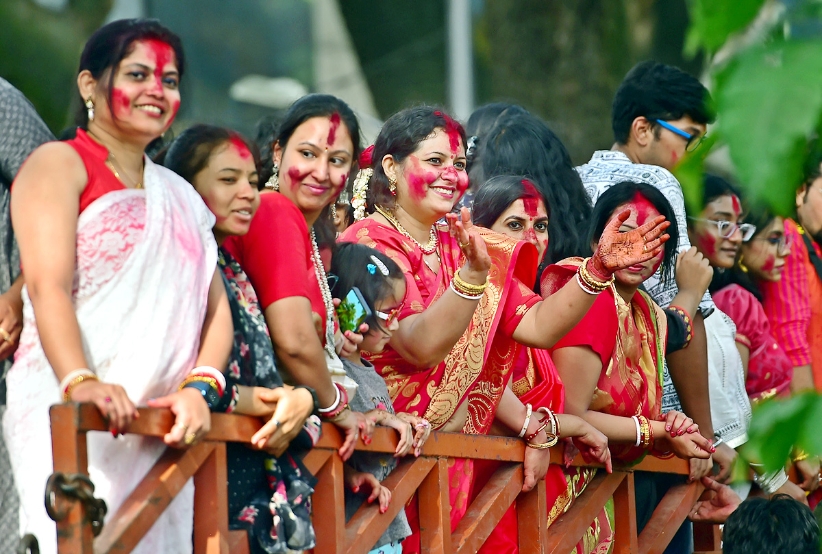 Devi Durga Being Immersed In Ganga River - Sakshi14