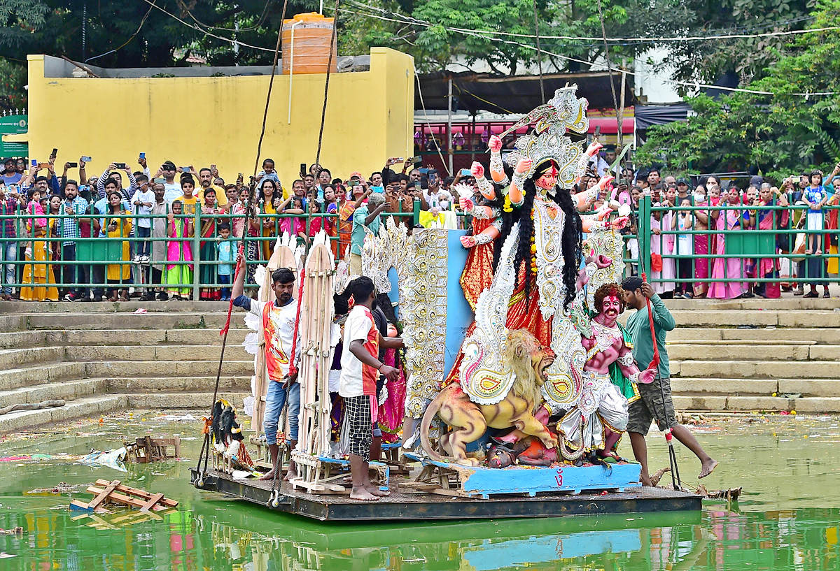 Devi Durga Being Immersed In Ganga River - Sakshi32