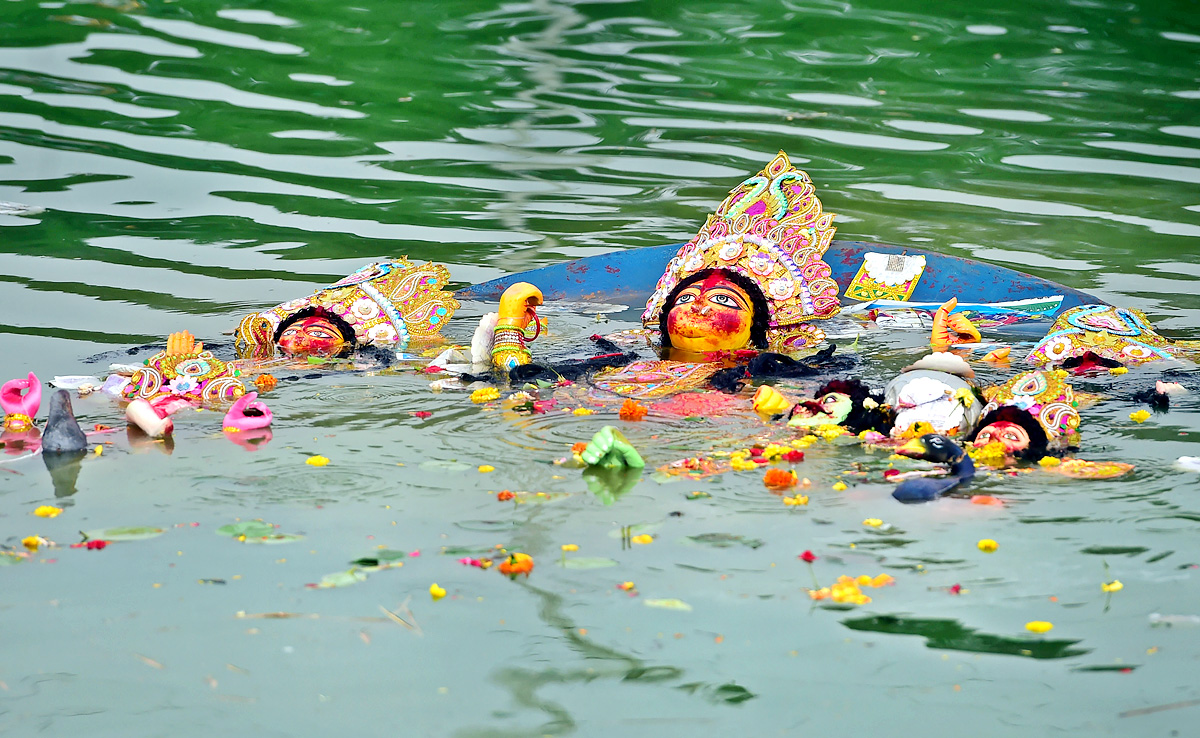 Devi Durga Being Immersed In Ganga River - Sakshi33