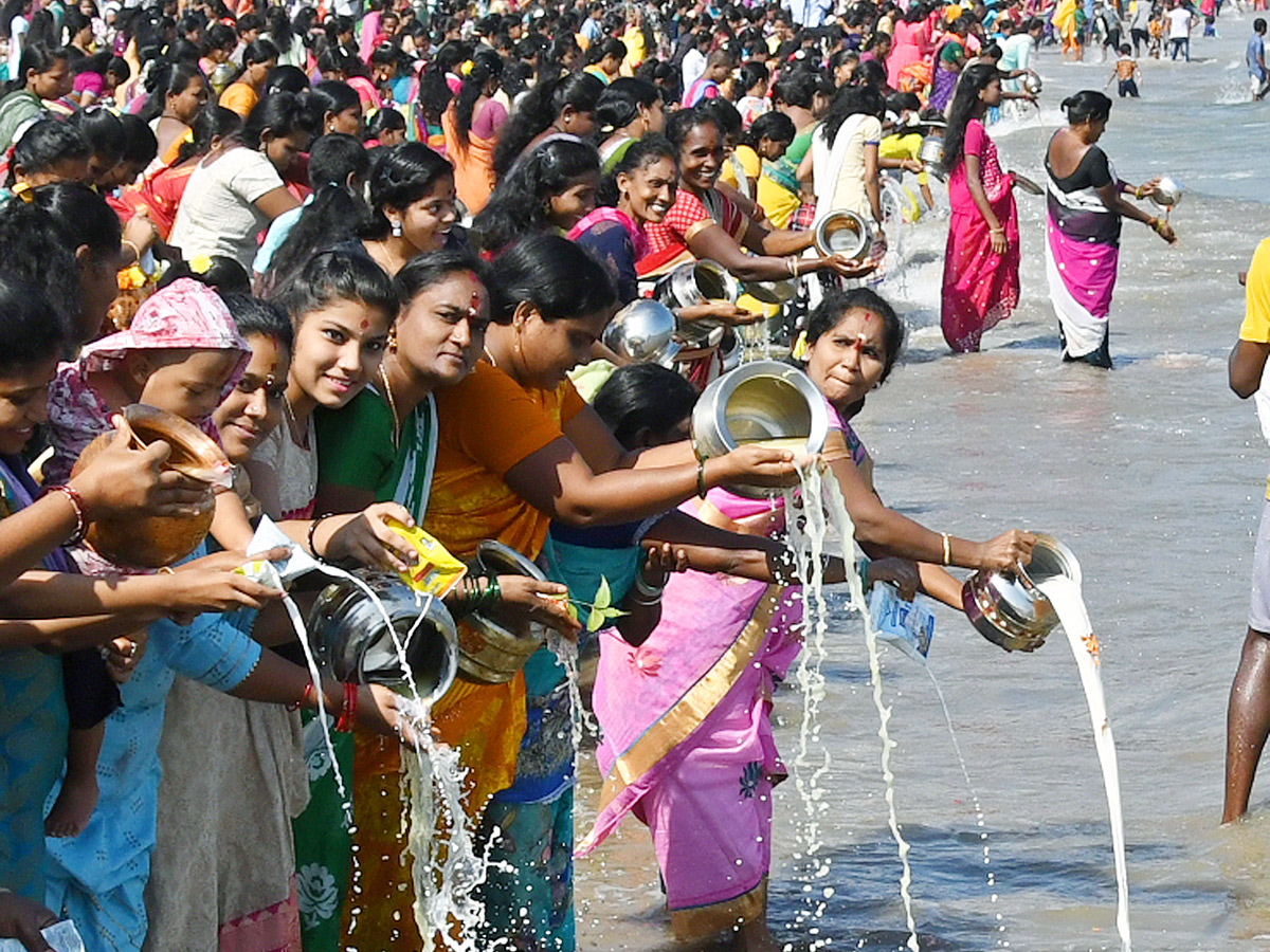 Photos: People Worship To Gangamma At Peda Jalaripeta Beach - Sakshi3