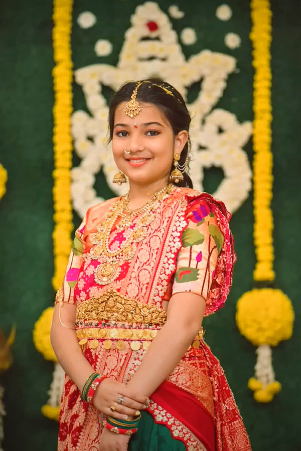 Actor Krishnudu daughter Nithya half saree function photos - Sakshi5