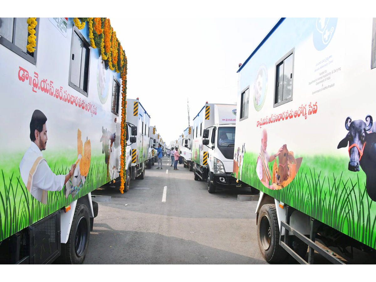 AP CM YS Jagan Flags Off 165 Veterinary Ambulances Photos - Sakshi12