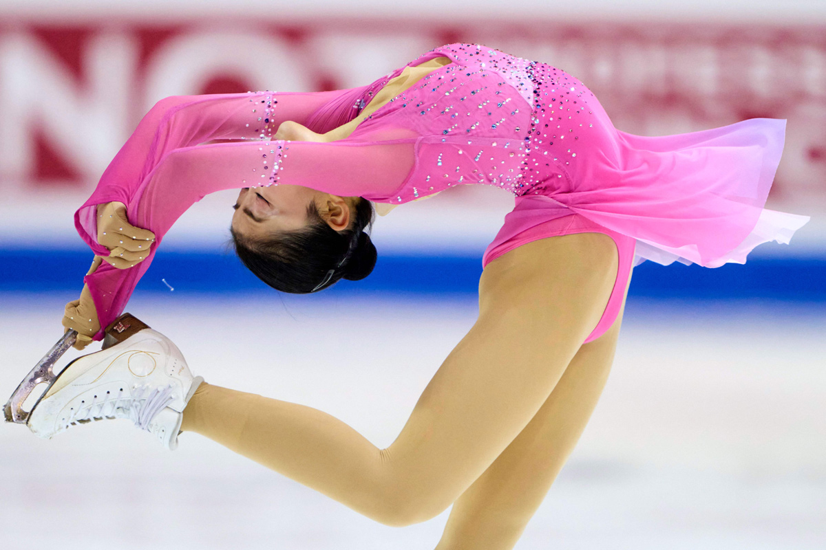 Japans Mone Chiba skates her free program in the womens - Sakshi11