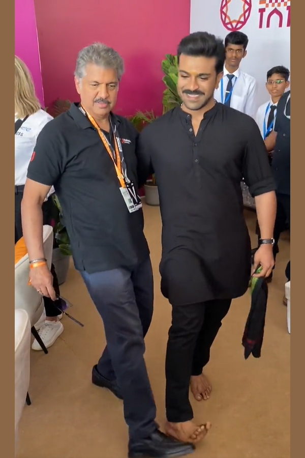 Ram Charan Teaches Natu Natu Step To Anand Mahindra At Formula E Racing Photos - Sakshi7