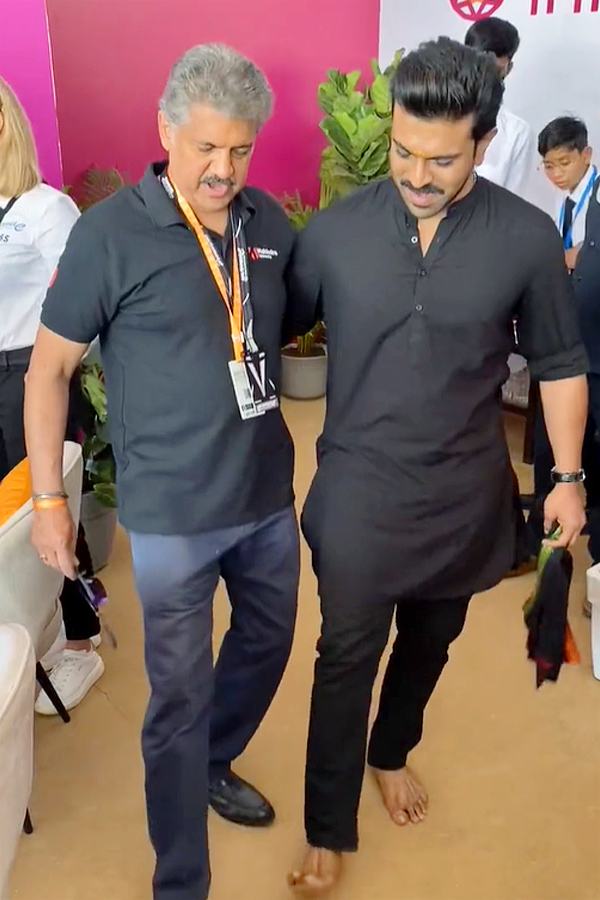 Ram Charan Teaches Natu Natu Step To Anand Mahindra At Formula E Racing Photos - Sakshi9