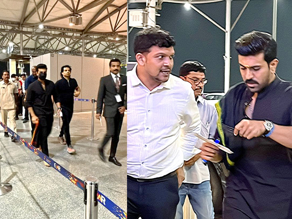 Ram Charan gets clicked at airport as he jets off to attend Oscars 2023 Photos - Sakshi1