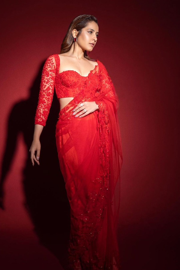 Spicy Photoshoot Of Rashi Khanna In Red Dress - Sakshi15