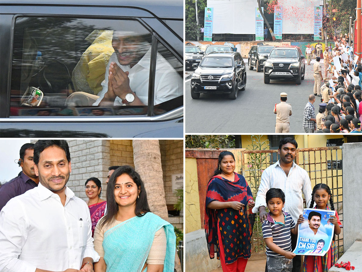 Grand Welcome To CM YS Jagan In Visakhapatnam Photos - Sakshi1