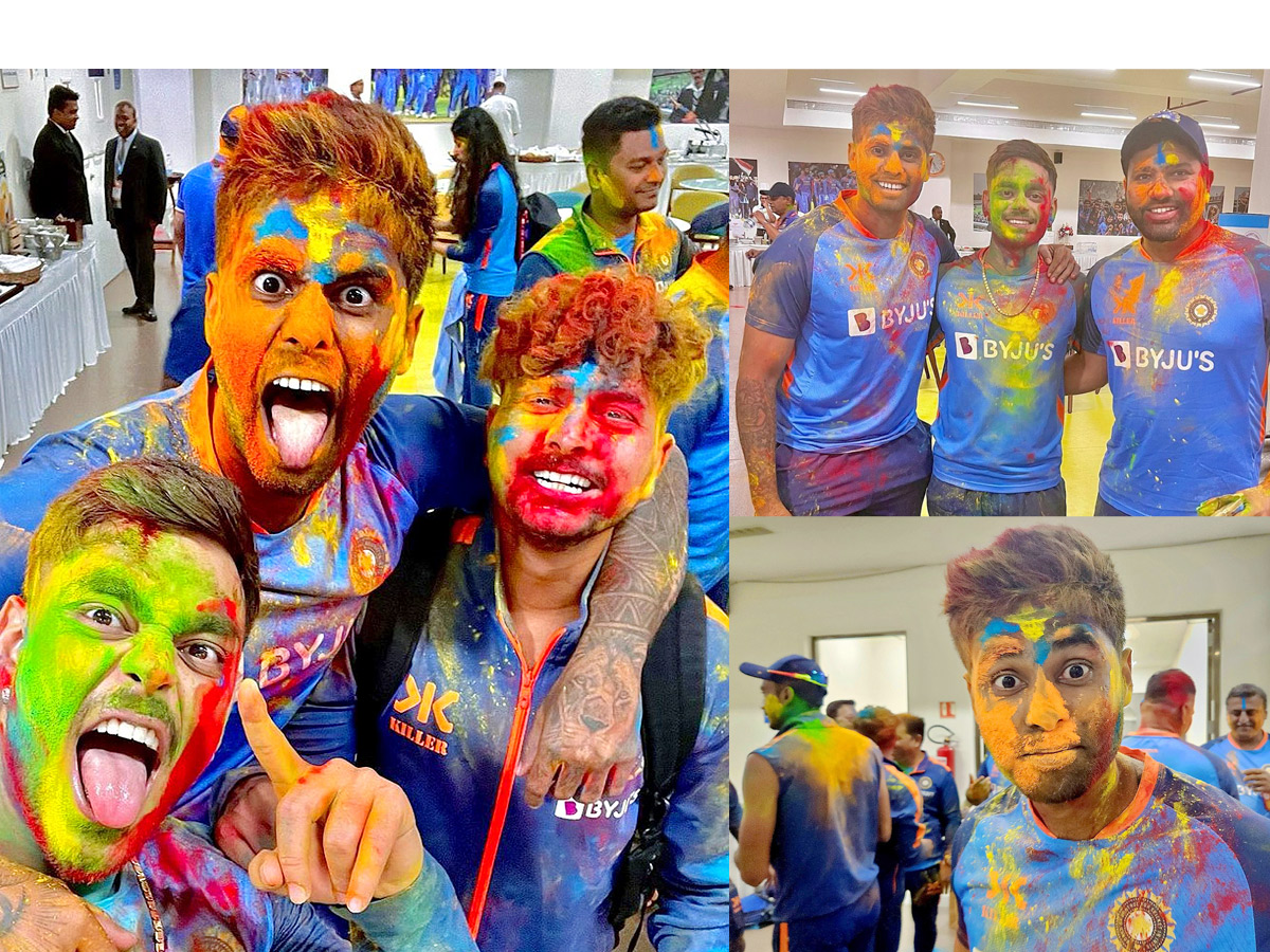 Team India celebrates Holi ahead of fourth Test Photos - Sakshi1