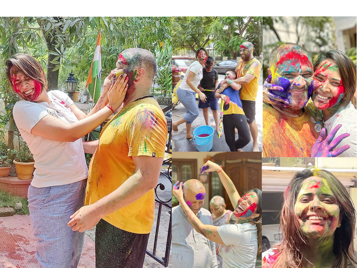 Anchor Anasuya Holi Celebrations With Her Family Photos - Sakshi1