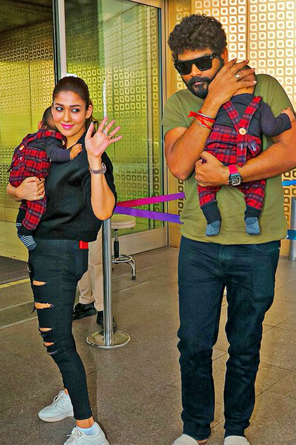 Nayanthara and Vignesh Shivan with their children at the airport Photos - Sakshi6