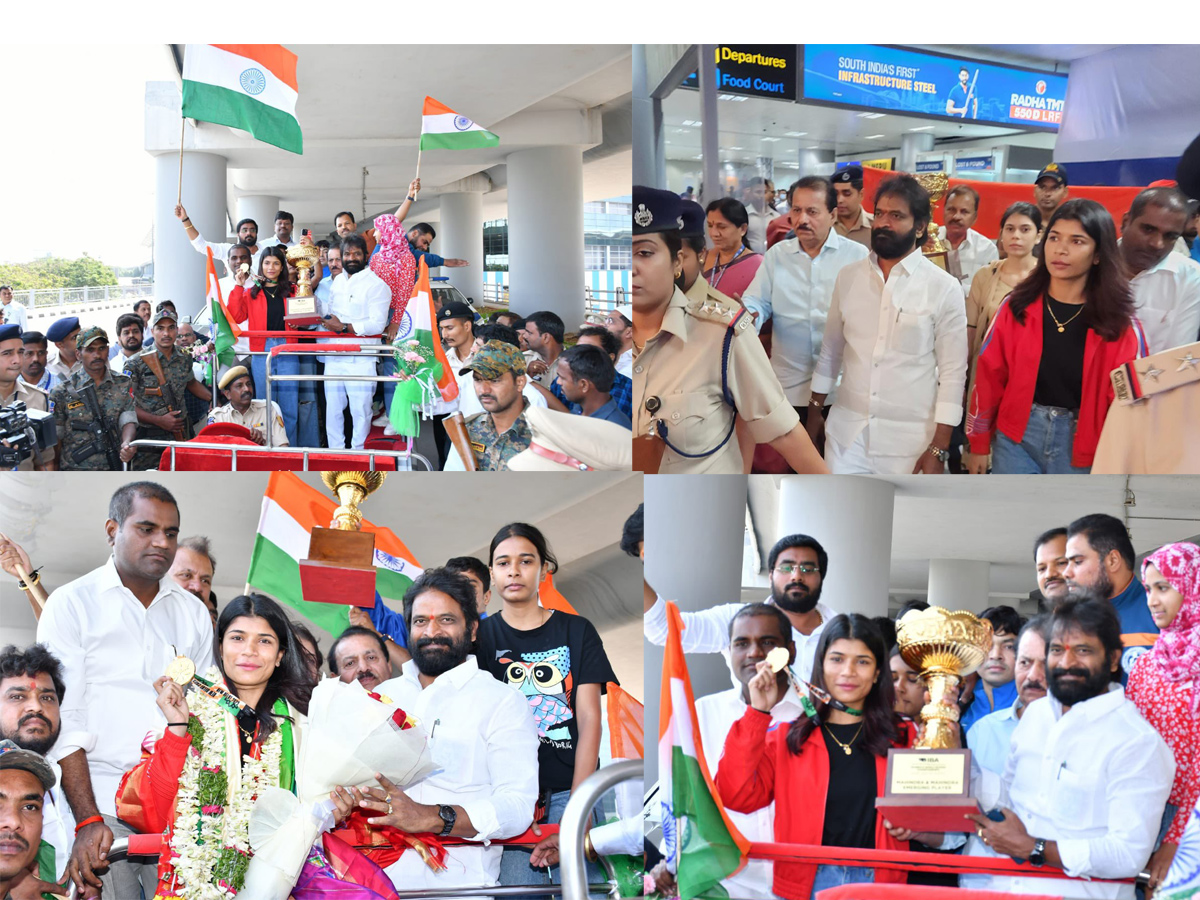 Minister Srinivas Goud Grand Welcome To Womens World Boxing Champion Nikhat Zareen Photos - Sakshi1