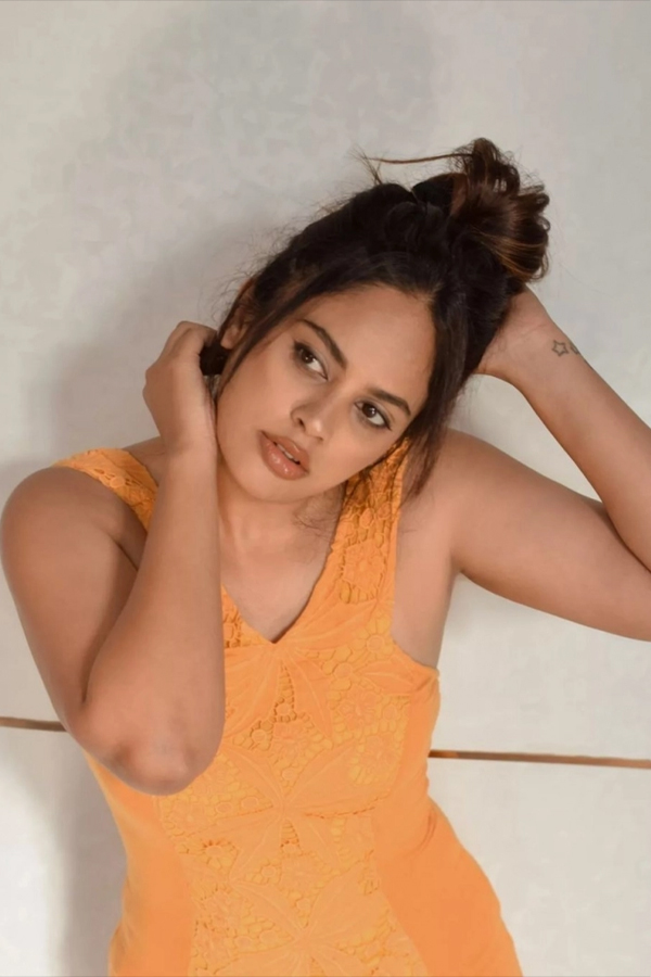 Actress Nandita Swetha Latest Orange Dress Photos - Sakshi5