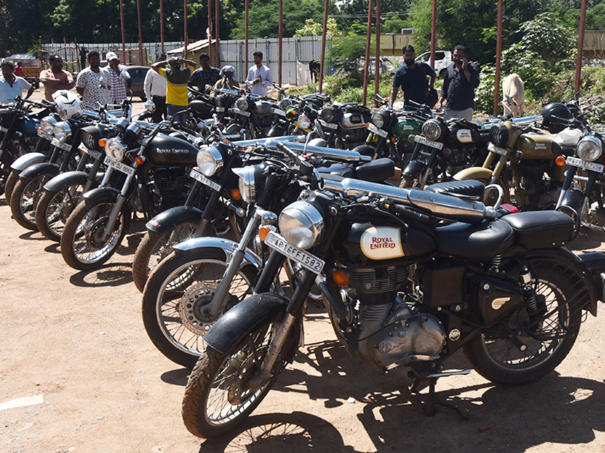 Police Crushing Bike Silencers Using Road Roller - Sakshi10