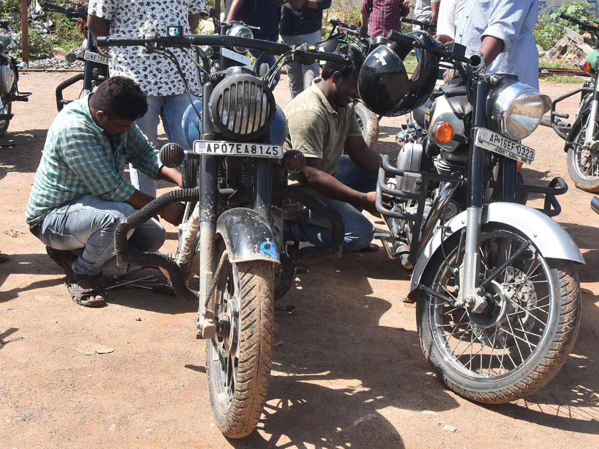 Police Crushing Bike Silencers Using Road Roller - Sakshi9