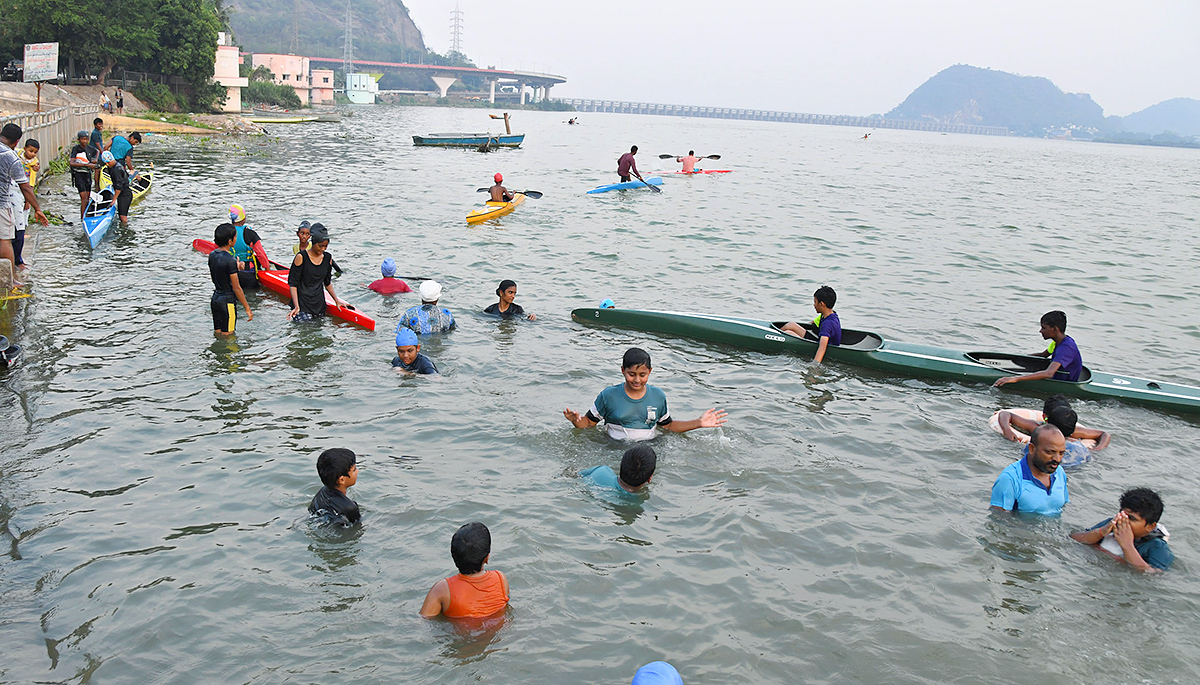 Water sports centre to train beach Vijayawada - Sakshi1