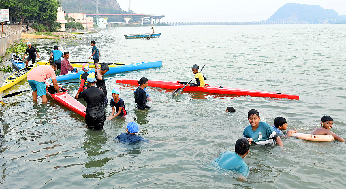 Water sports centre to train beach Vijayawada - Sakshi2