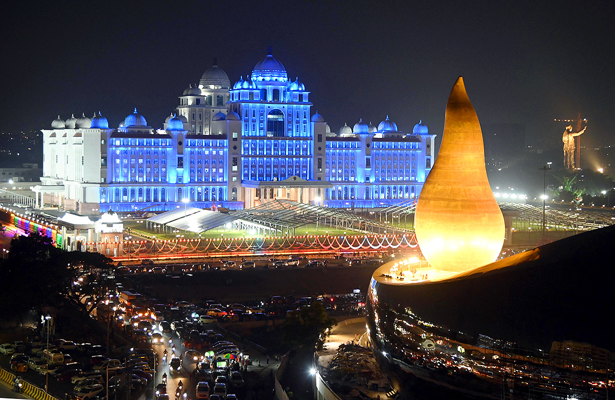 Decade celebrations Secretariat Martyrs' memorial in electric lights  - Sakshi11