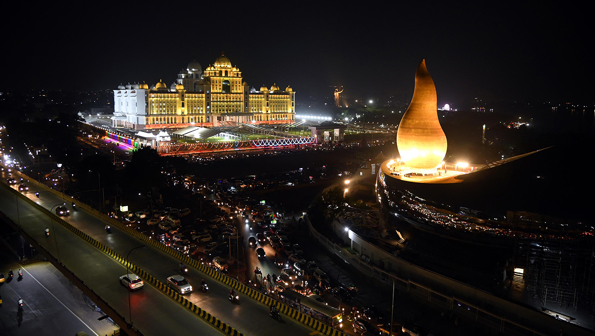 Decade celebrations Secretariat Martyrs' memorial in electric lights  - Sakshi13