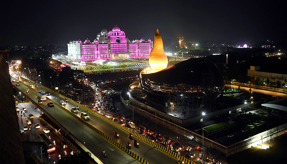 Decade celebrations Secretariat Martyrs' memorial in electric lights  - Sakshi7