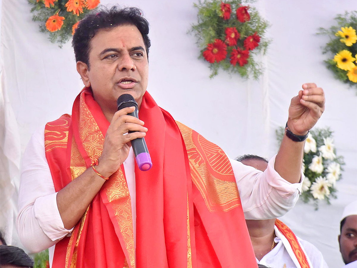 KTR Laying Foundation Stone for Re Construction of Sri Venugopala Swami Temple - Sakshi13