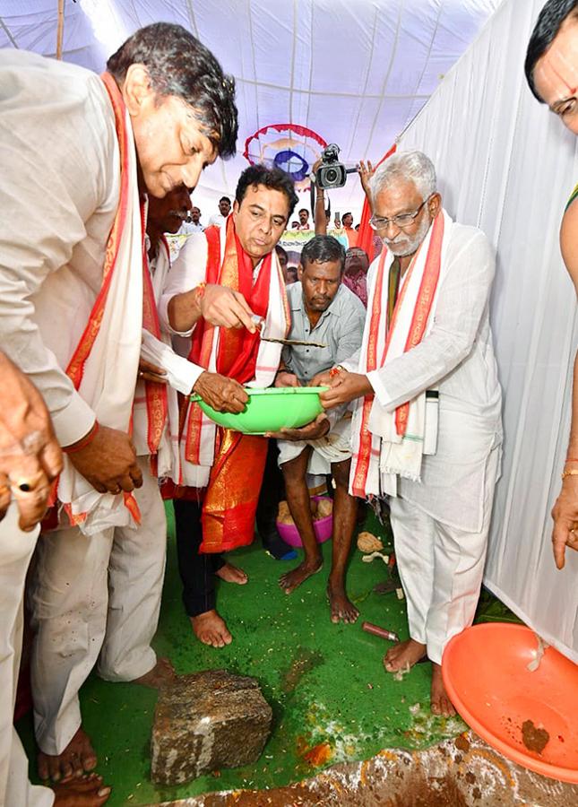 KTR Laying Foundation Stone for Re Construction of Sri Venugopala Swami Temple - Sakshi16