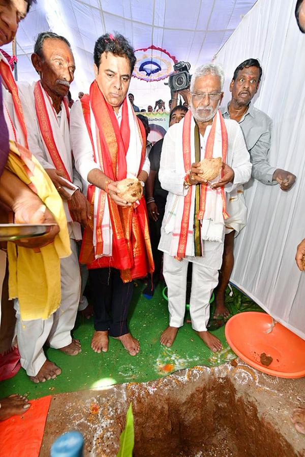 KTR Laying Foundation Stone for Re Construction of Sri Venugopala Swami Temple - Sakshi17