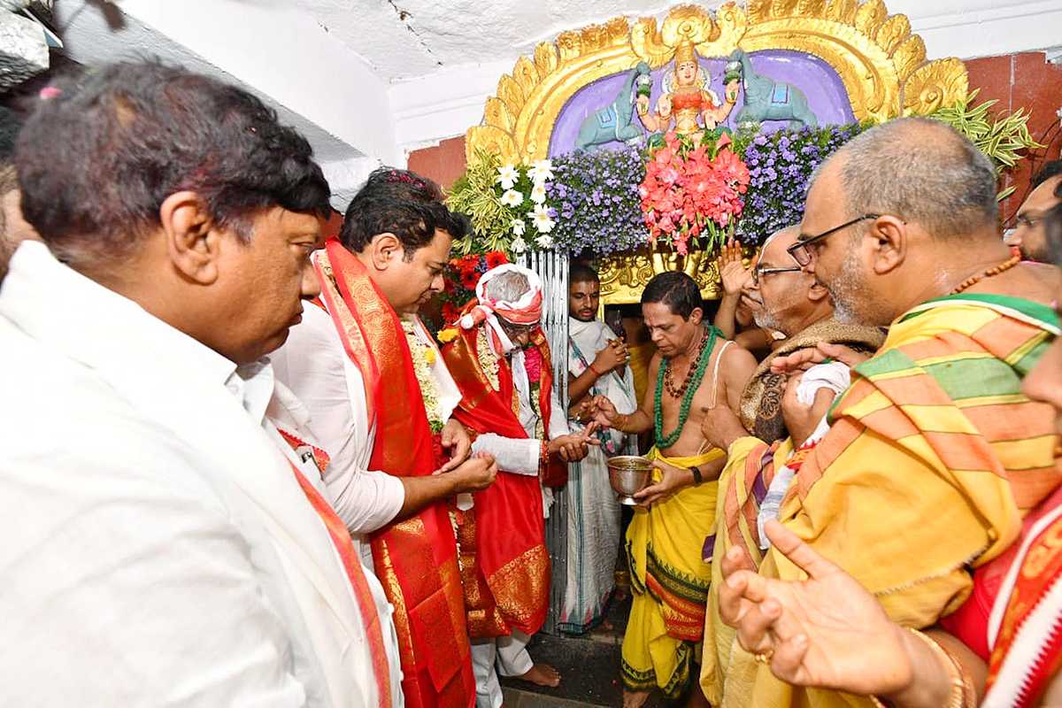 KTR Laying Foundation Stone for Re Construction of Sri Venugopala Swami Temple - Sakshi19