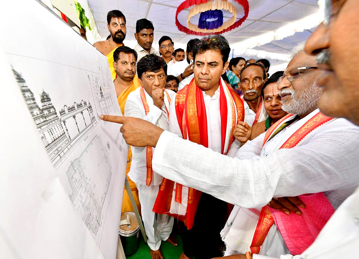 KTR Laying Foundation Stone for Re Construction of Sri Venugopala Swami Temple - Sakshi25