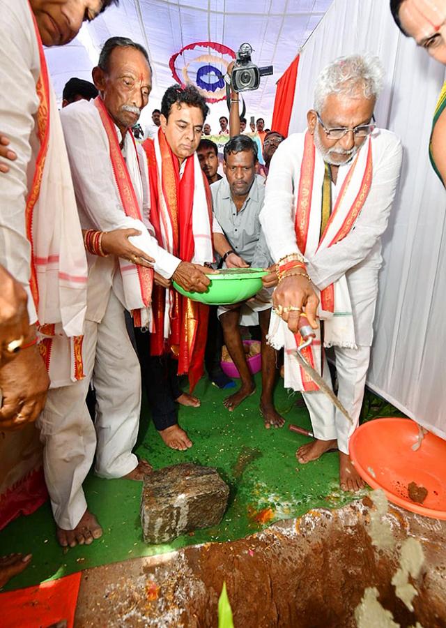 KTR Laying Foundation Stone for Re Construction of Sri Venugopala Swami Temple - Sakshi27