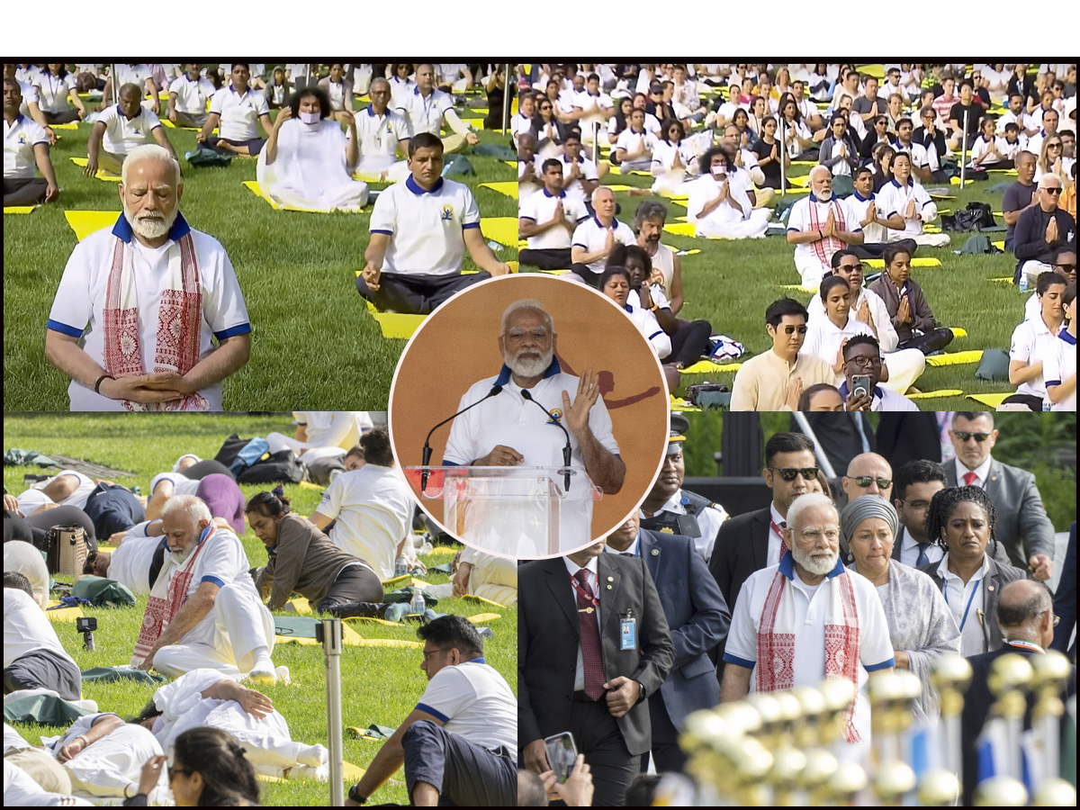 PM Modi leads Yoga Day celebrations in New York Photos - Sakshi1